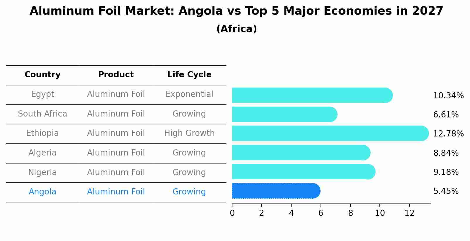 Aluminum Foil Market: Angola vs Top 5 Major Economies in 2027 (Africa)