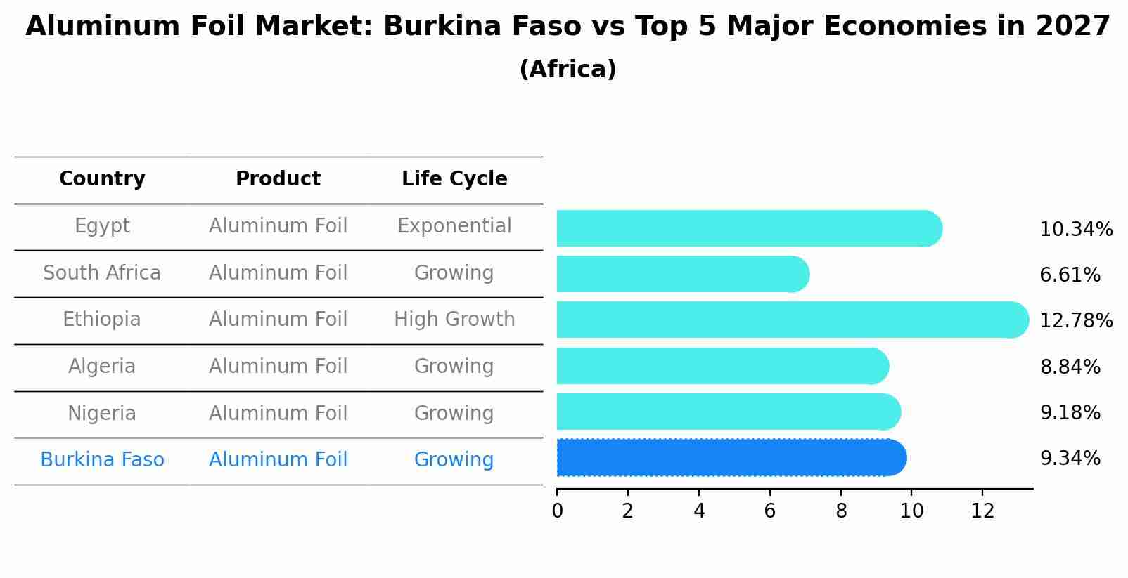 Aluminum Foil Market: Burkina Faso vs Top 5 Major Economies in 2027 (Africa)