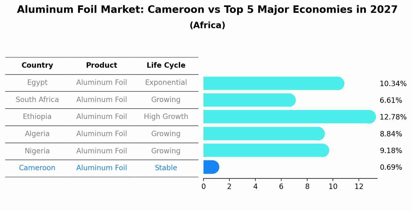 Aluminum Foil Market: Cameroon vs Top 5 Major Economies in 2027 (Africa)
