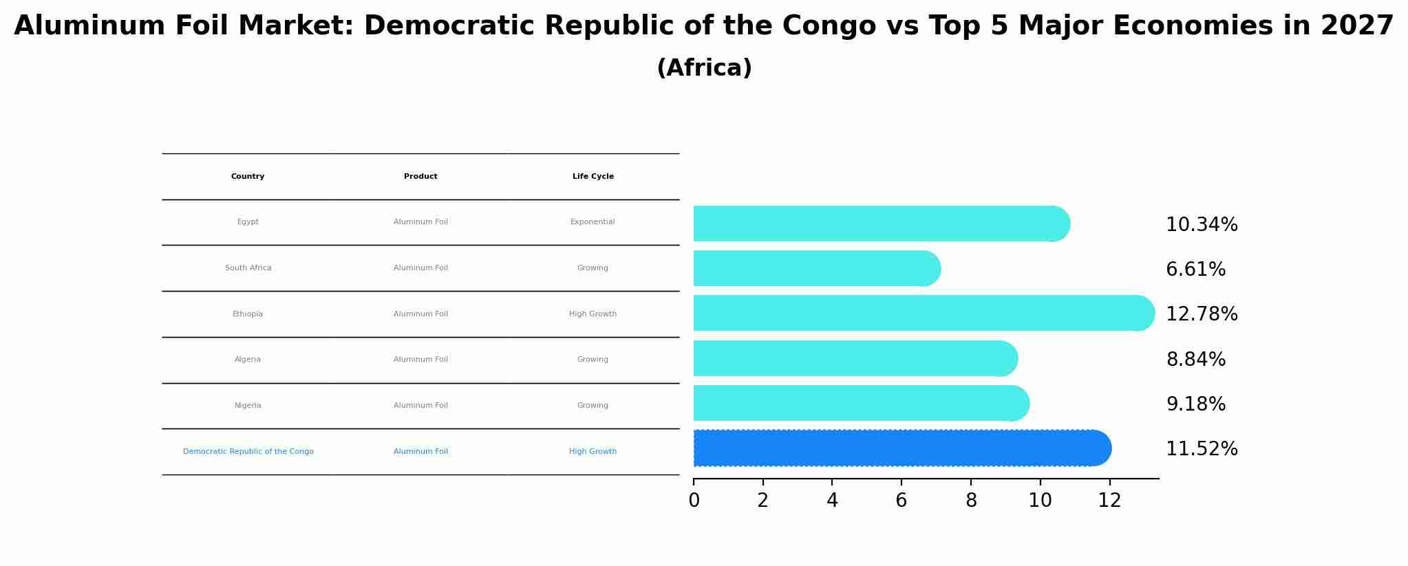 Aluminum Foil Market: Democratic Republic of the Congo vs Top 5 Major Economies in 2027 (Africa)