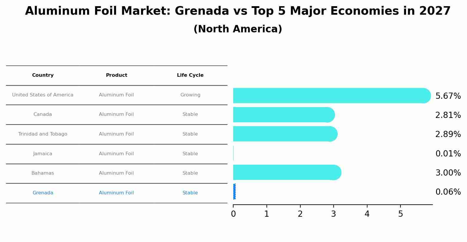 Aluminum Foil Market: Grenada vs Top 5 Major Economies in 2027 (North America)