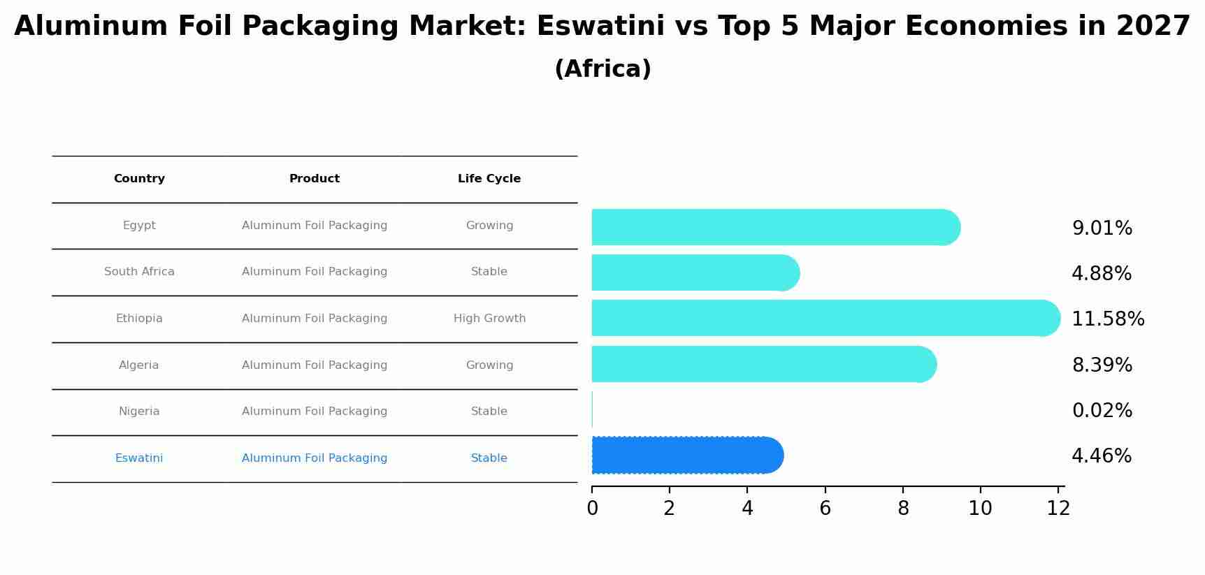 Aluminum Foil Packaging Market: Eswatini vs Top 5 Major Economies in 2027 (Africa)