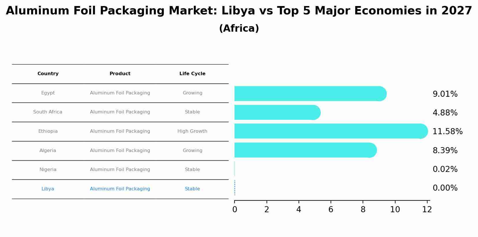 Aluminum Foil Packaging Market: Libya vs Top 5 Major Economies in 2027 (Africa)