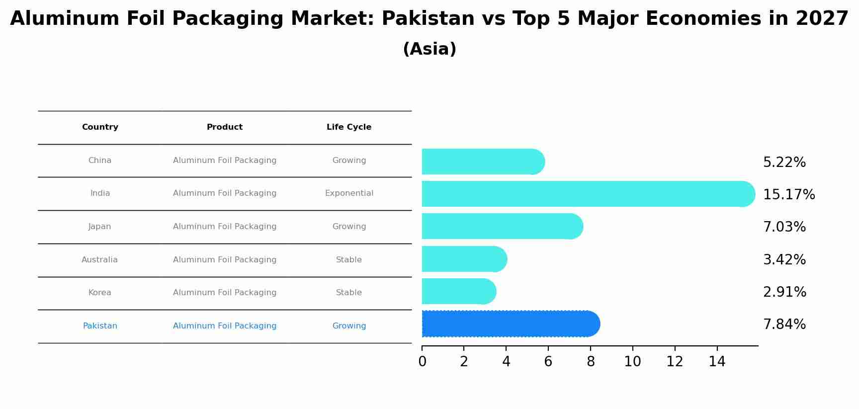Aluminum Foil Packaging Market: Pakistan vs Top 5 Major Economies in 2027 (Asia)