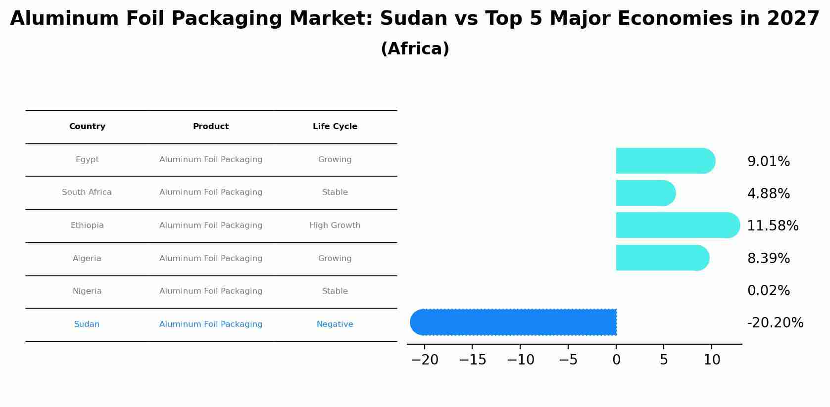 Aluminum Foil Packaging Market: Sudan vs Top 5 Major Economies in 2027 (Africa)