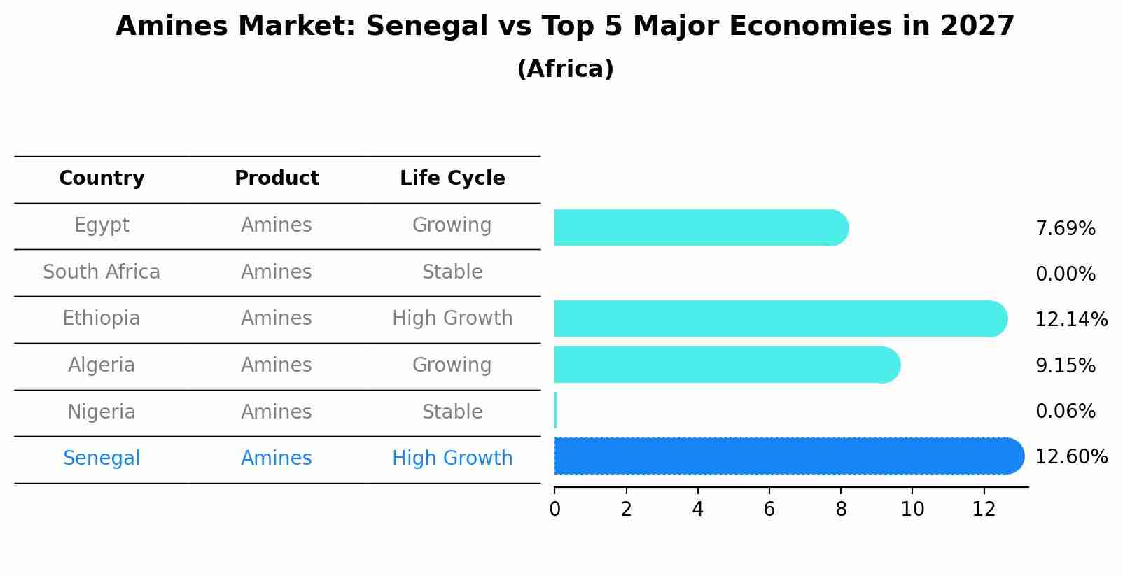 Amines Market: Senegal vs Top 5 Major Economies in 2027 (Africa)