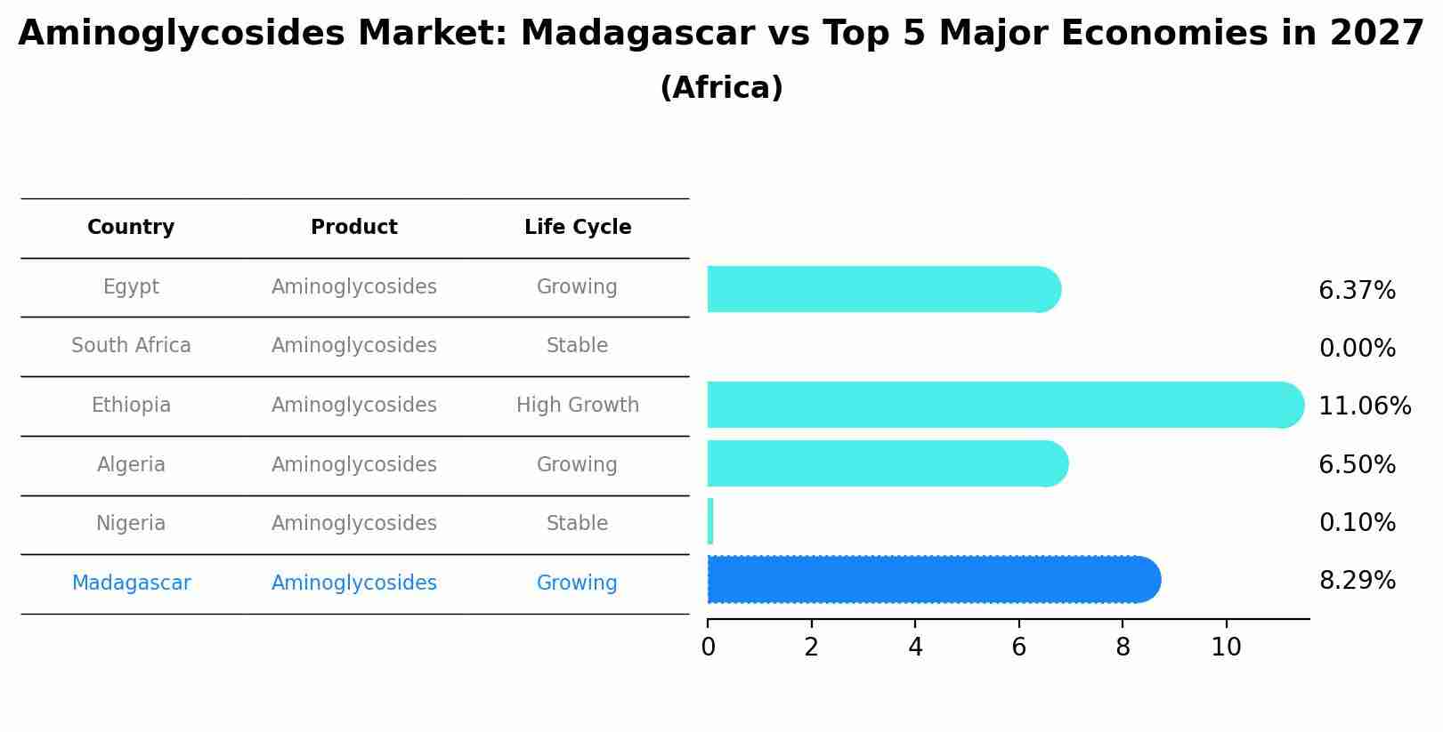 Aminoglycosides Market: Madagascar vs Top 5 Major Economies in 2027 (Africa)
