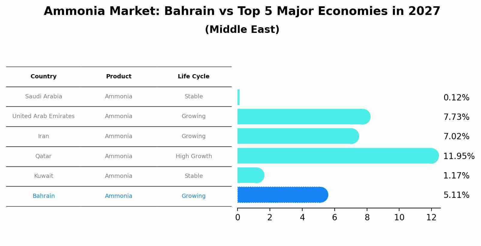Ammonia Market: Bahrain vs Top 5 Major Economies in 2027 (Middle East)