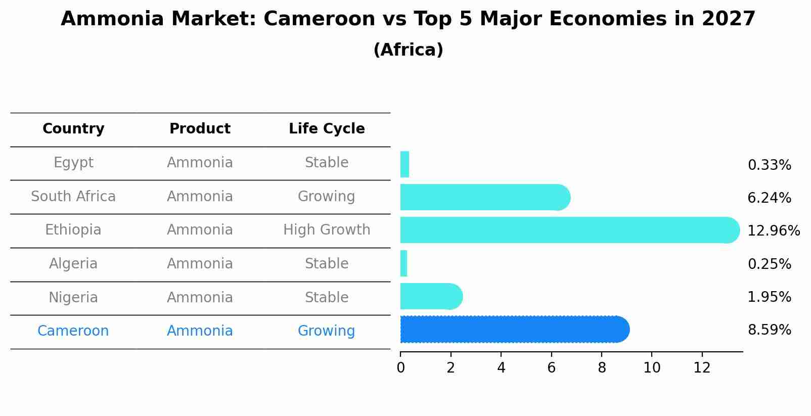 Ammonia Market: Cameroon vs Top 5 Major Economies in 2027 (Africa)