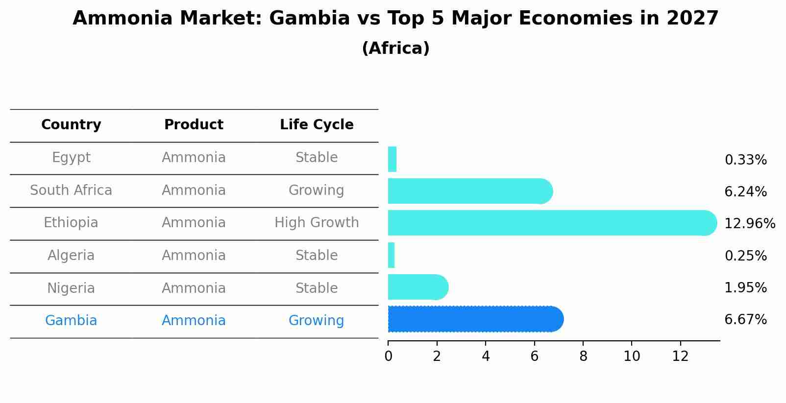 Ammonia Market: Gambia vs Top 5 Major Economies in 2027 (Africa)