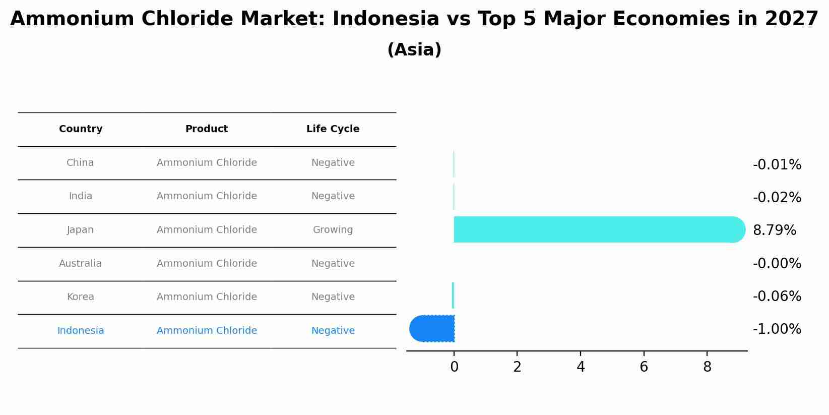 Ammonium Chloride Market: Indonesia vs Top 5 Major Economies in 2027 (Asia)