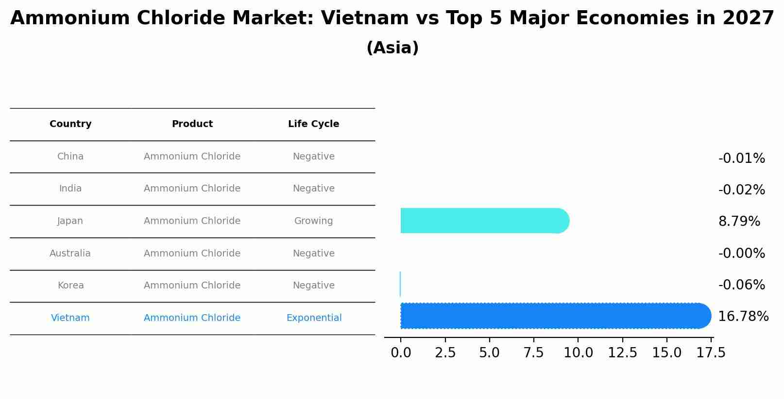 Ammonium Chloride Market: Vietnam vs Top 5 Major Economies in 2027 (Asia)