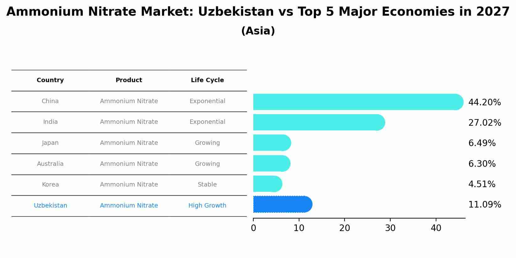 Ammonium Nitrate Market: Uzbekistan vs Top 5 Major Economies in 2027 (Asia)