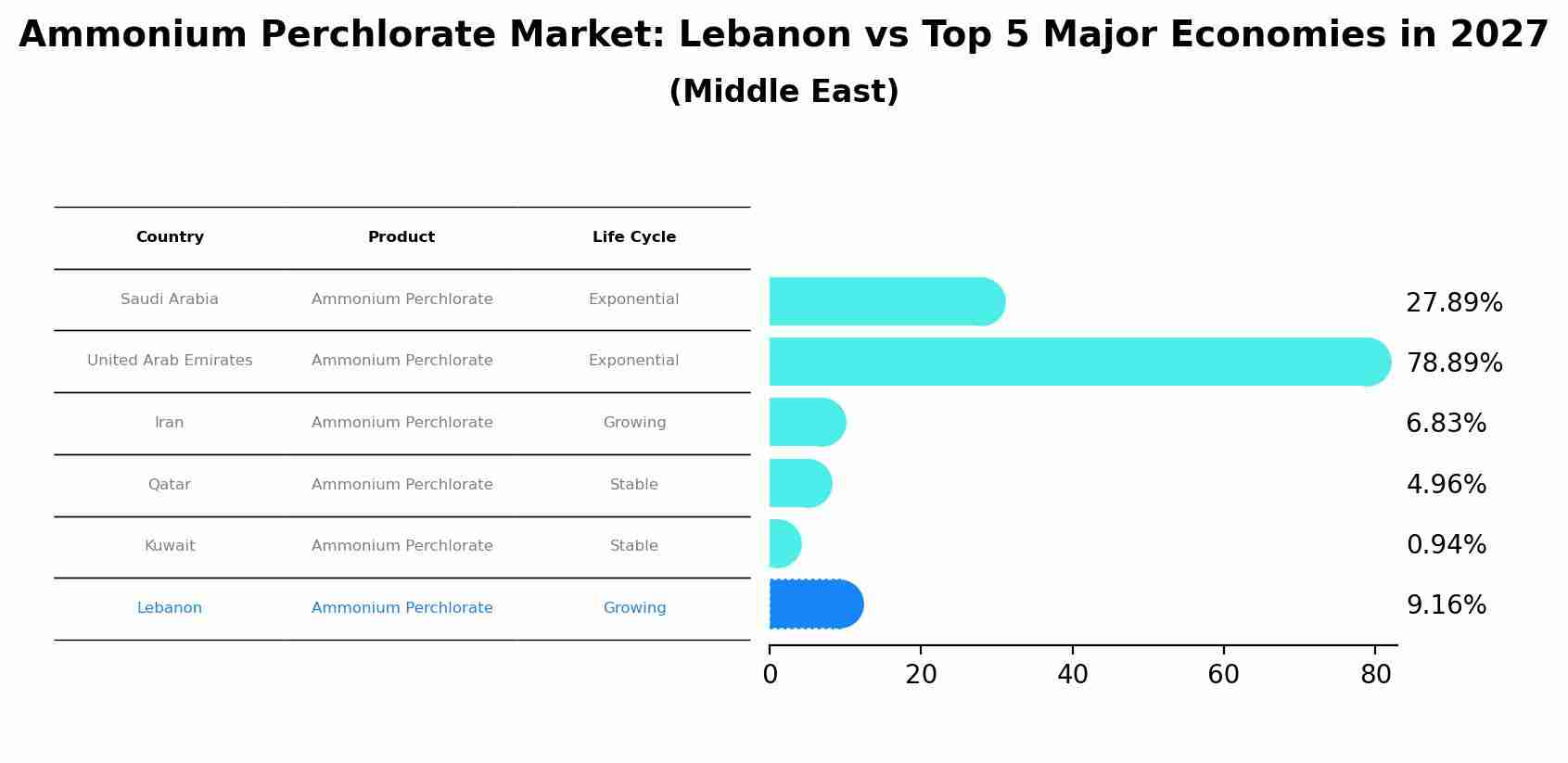 Ammonium Perchlorate Market: Lebanon vs Top 5 Major Economies in 2027 (Middle East)