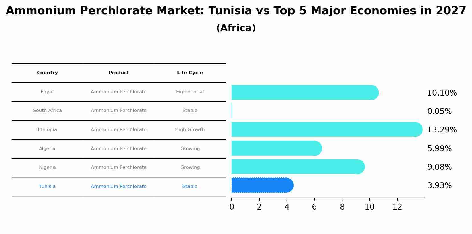 Ammonium Perchlorate Market: Tunisia vs Top 5 Major Economies in 2027 (Africa)
