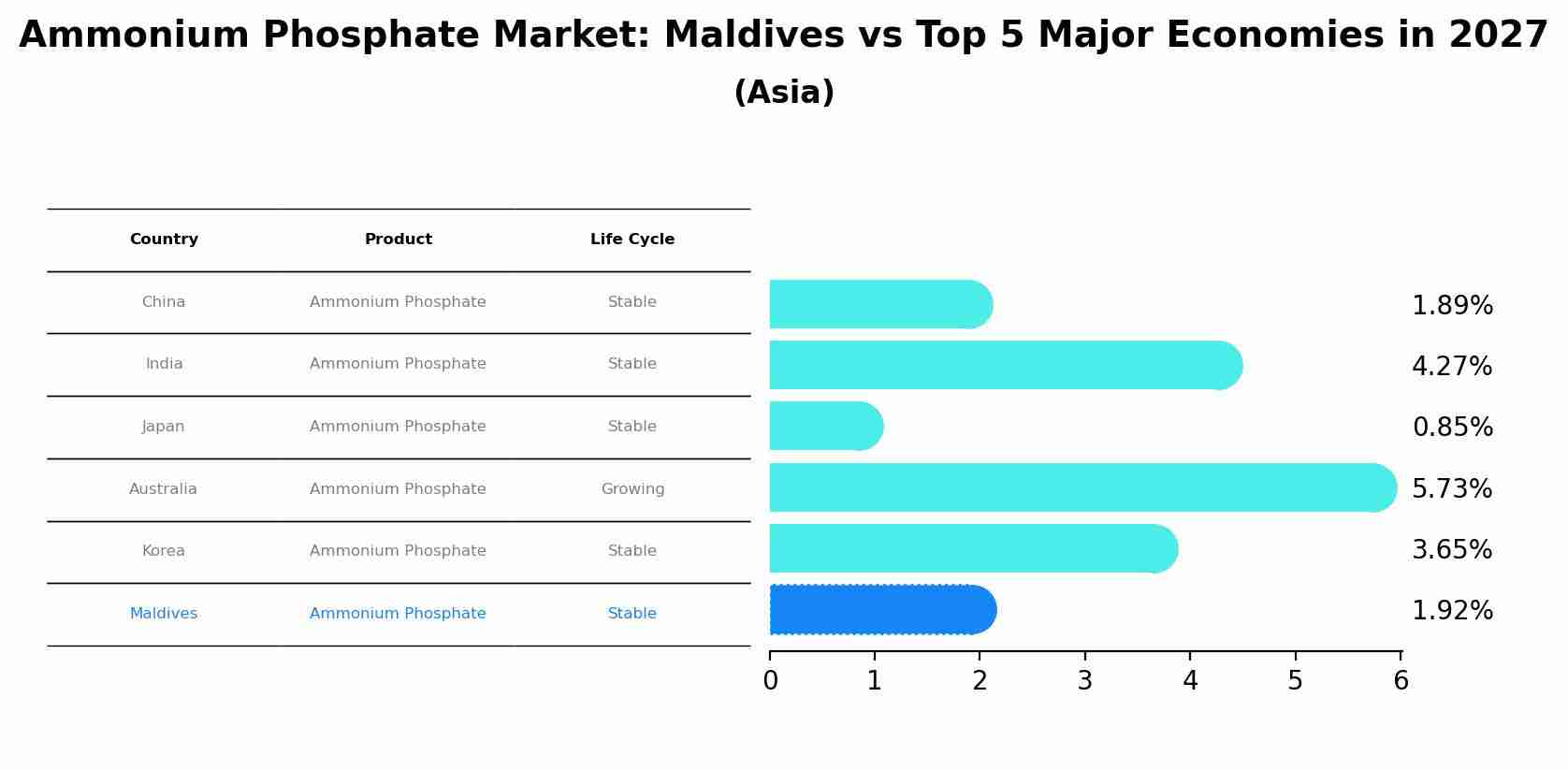 Ammonium Phosphate Market: Maldives vs Top 5 Major Economies in 2027 (Asia)