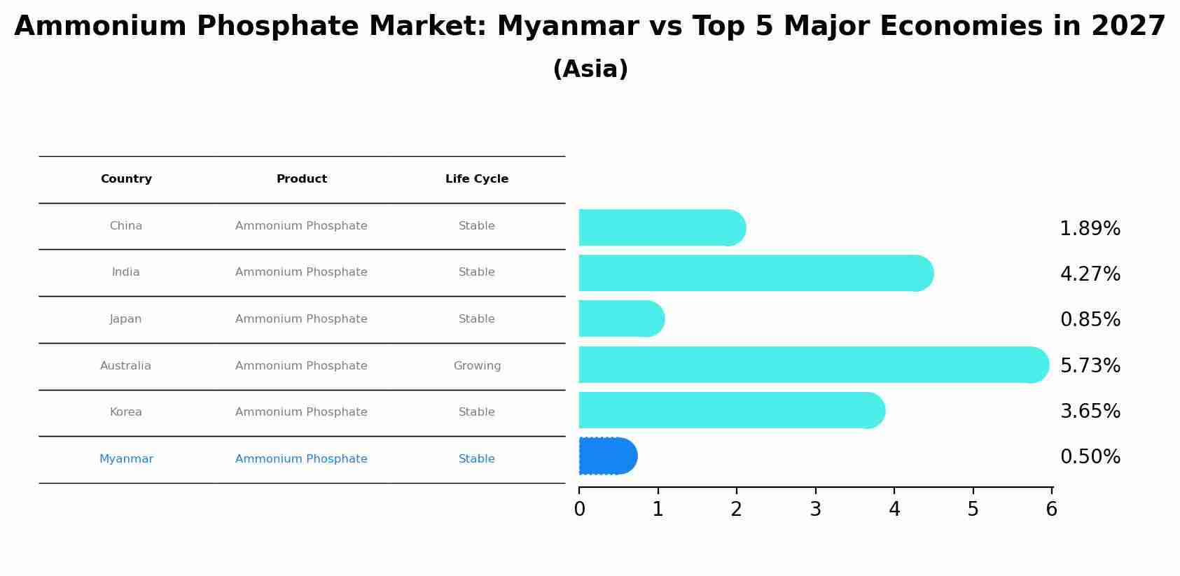 Ammonium Phosphate Market: Myanmar vs Top 5 Major Economies in 2027 (Asia)