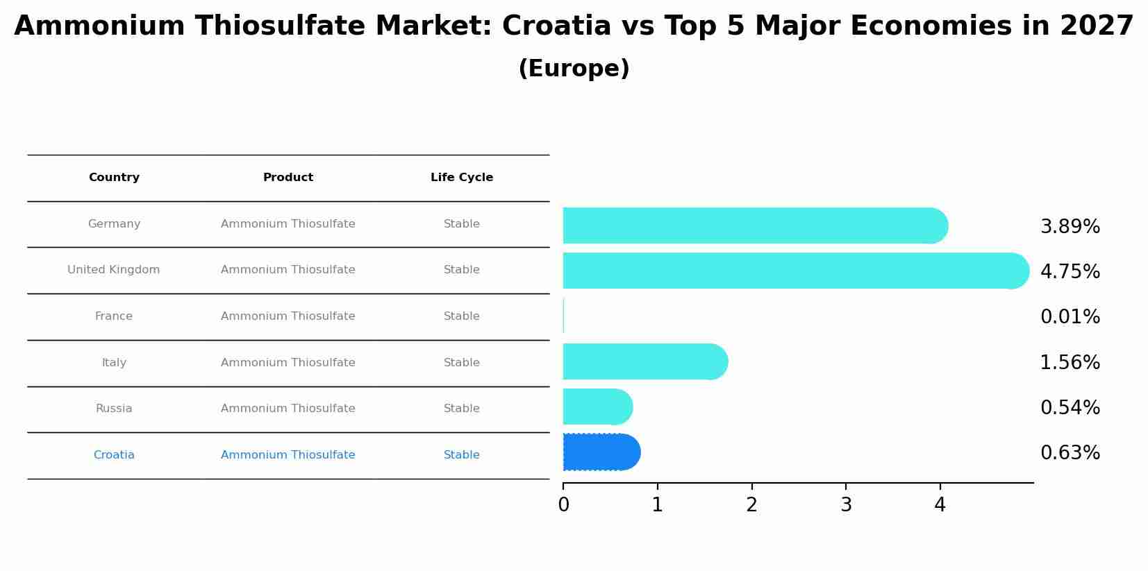 Ammonium Thiosulfate Market: Croatia vs Top 5 Major Economies in 2027 (Europe)