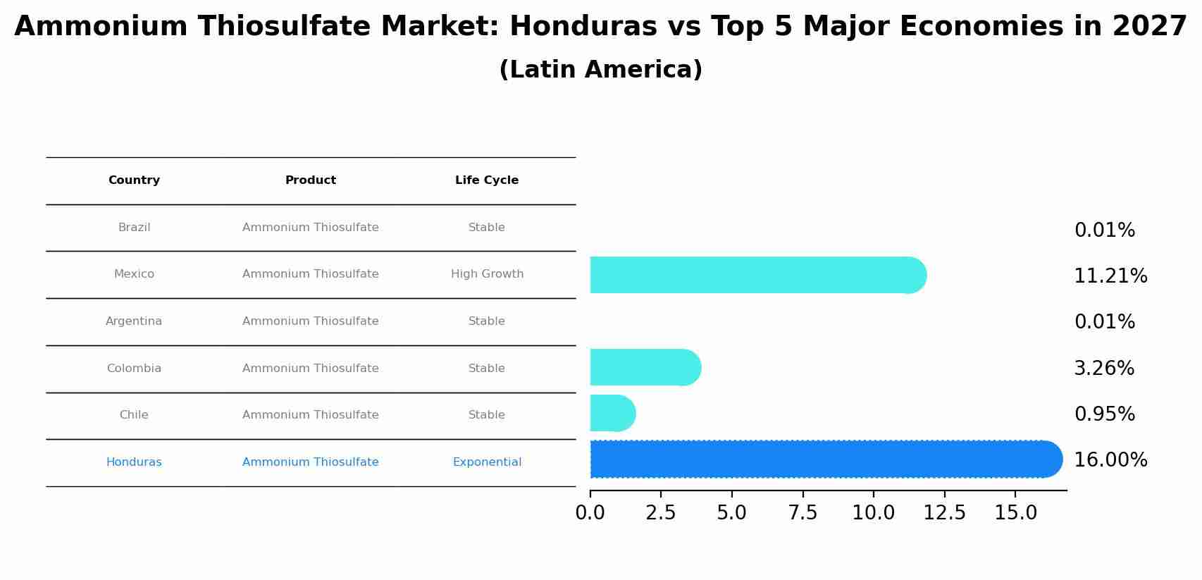 Ammonium Thiosulfate Market: Honduras vs Top 5 Major Economies in 2027 (Latin America)