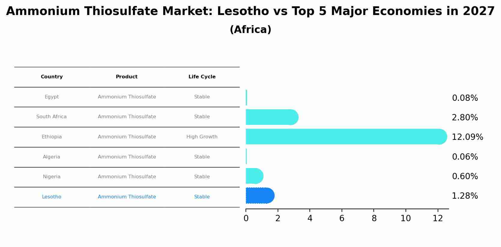 Ammonium Thiosulfate Market: Lesotho vs Top 5 Major Economies in 2027 (Africa)