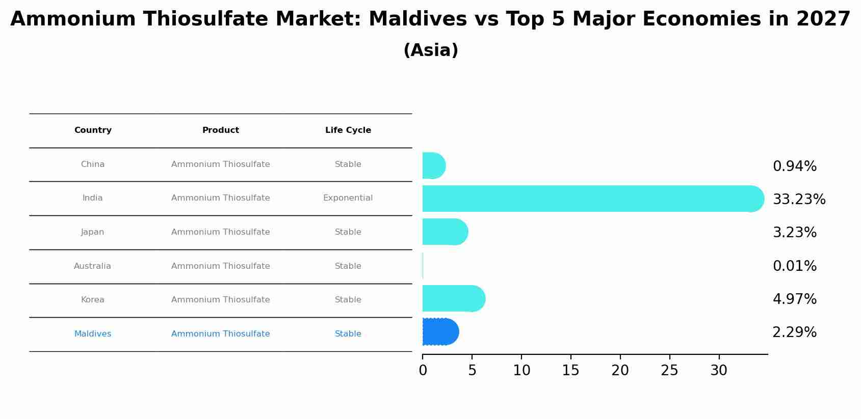 Ammonium Thiosulfate Market: Maldives vs Top 5 Major Economies in 2027 (Asia)