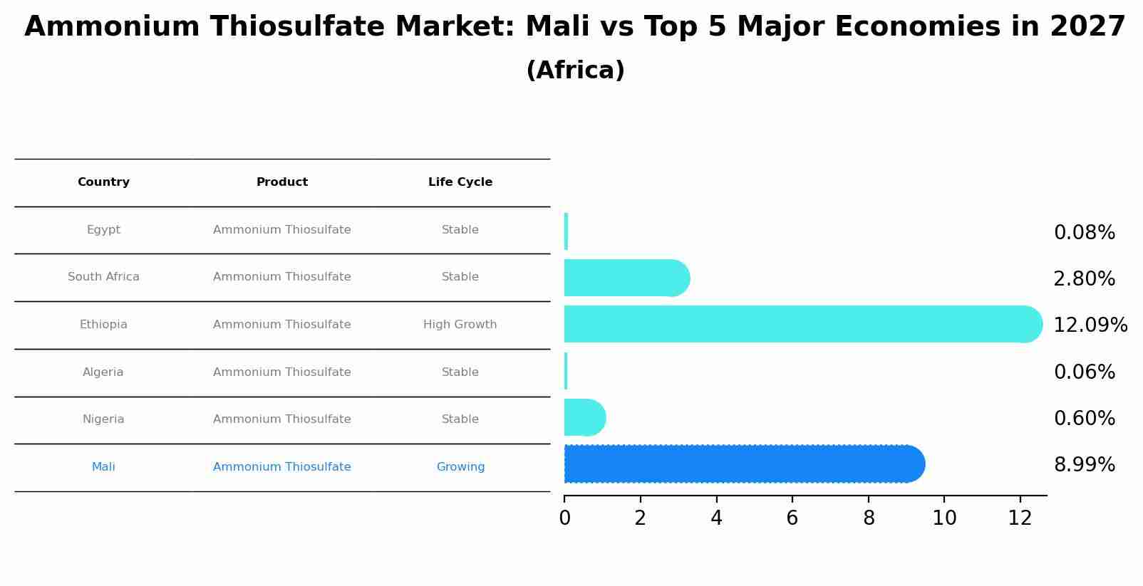Ammonium Thiosulfate Market: Mali vs Top 5 Major Economies in 2027 (Africa)