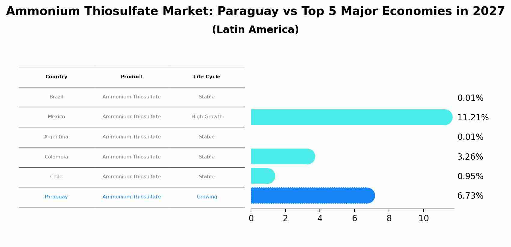 Ammonium Thiosulfate Market: Paraguay vs Top 5 Major Economies in 2027 (Latin America)