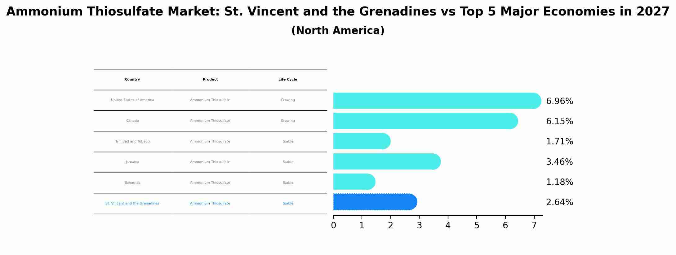 Ammonium Thiosulfate Market: St. Vincent and the Grenadines vs Top 5 Major Economies in 2027 (North America)