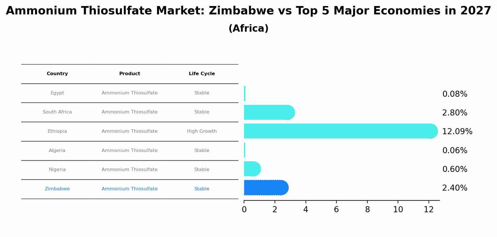 Ammonium Thiosulfate Market: Zimbabwe vs Top 5 Major Economies in 2027 (Africa)
