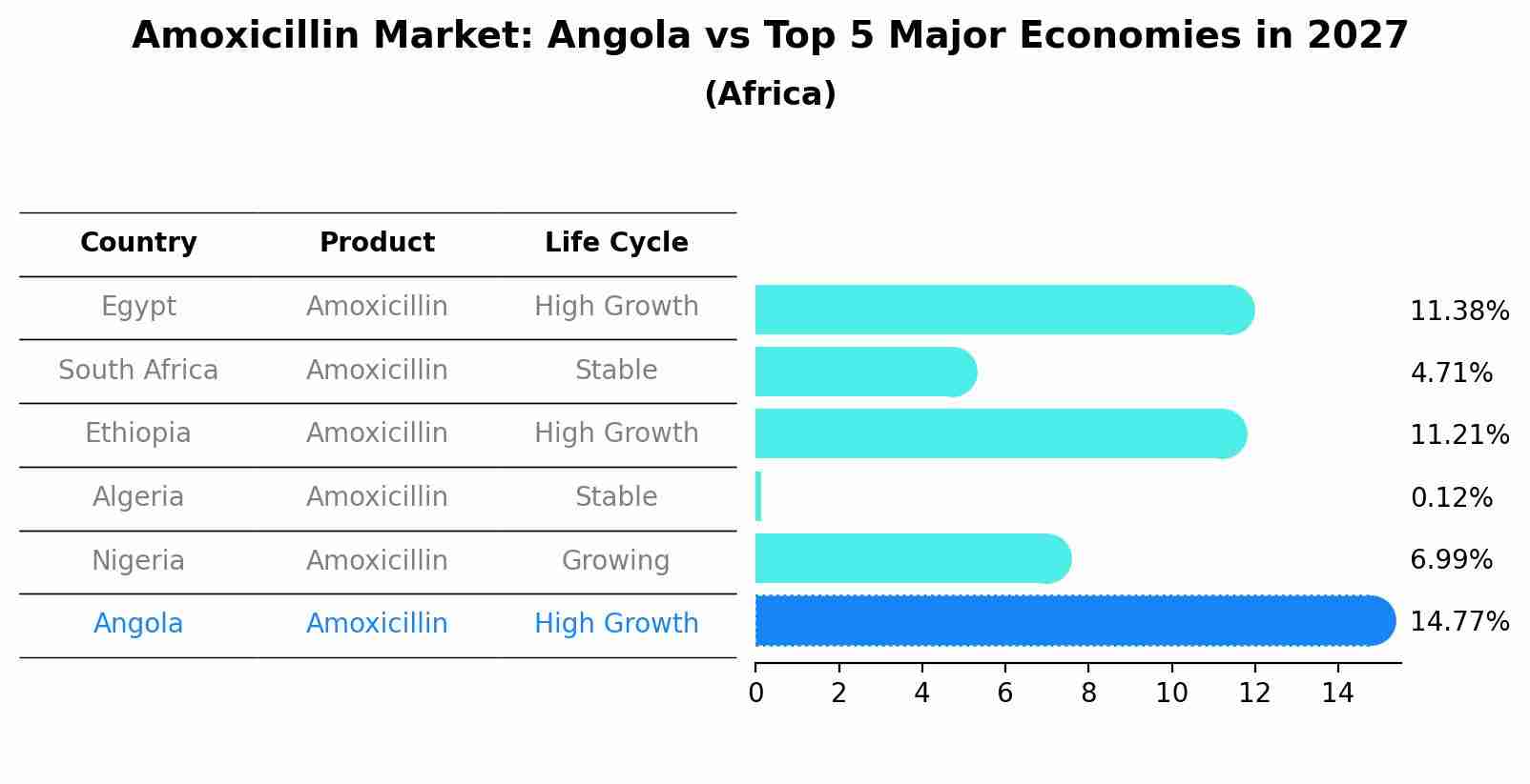 Amoxicillin Market: Angola vs Top 5 Major Economies in 2027 (Africa)