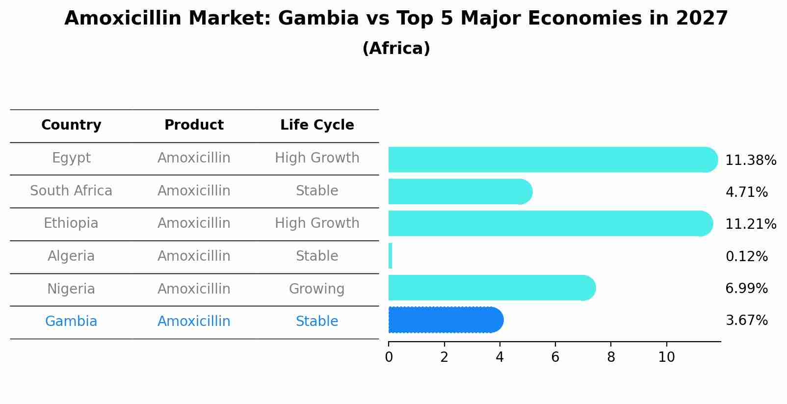 Amoxicillin Market: Gambia vs Top 5 Major Economies in 2027 (Africa)