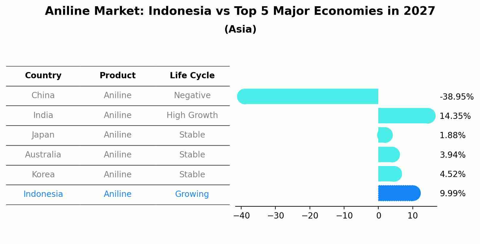 Aniline Market: Indonesia vs Top 5 Major Economies in 2027 (Asia)