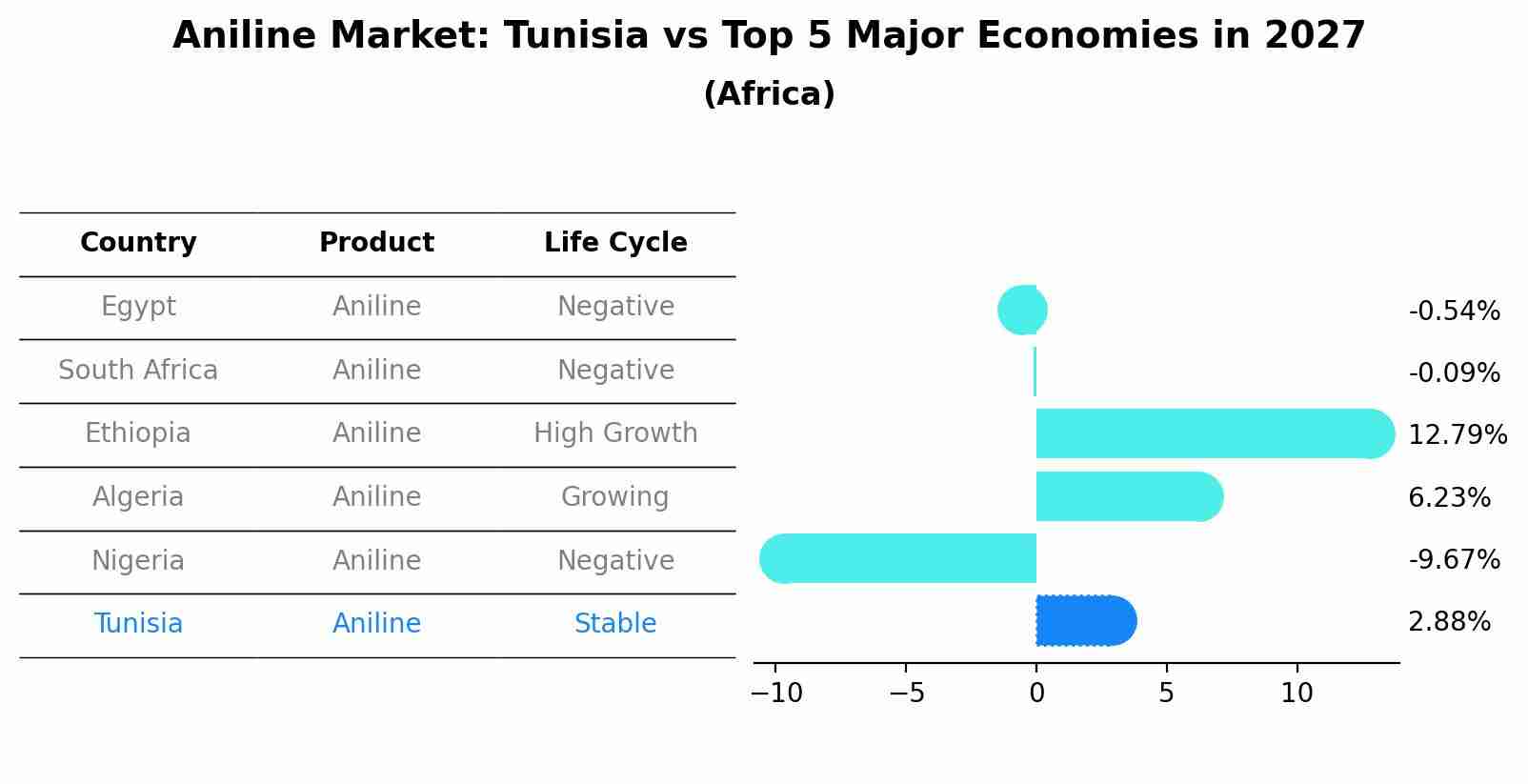 Aniline Market: Tunisia vs Top 5 Major Economies in 2027 (Africa)