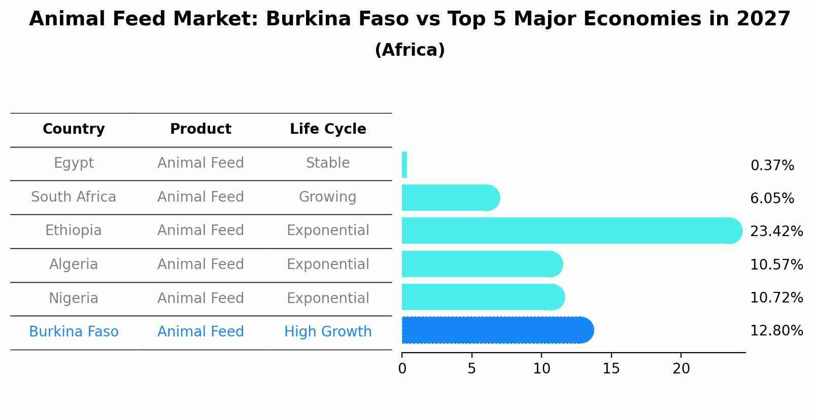 Animal Feed Market: Burkina Faso vs Top 5 Major Economies in 2027 (Africa)