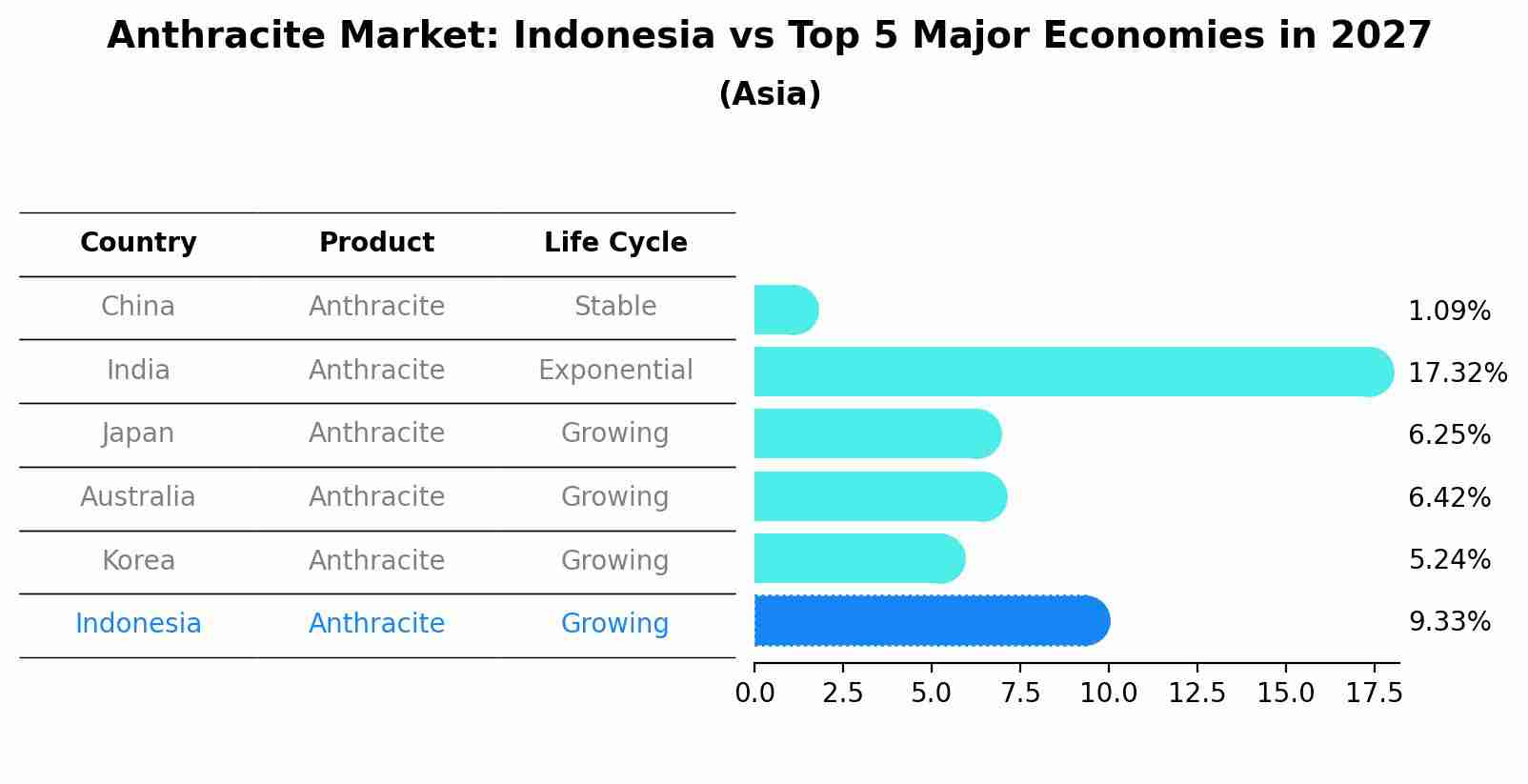 Anthracite Market: Indonesia vs Top 5 Major Economies in 2027 (Asia)