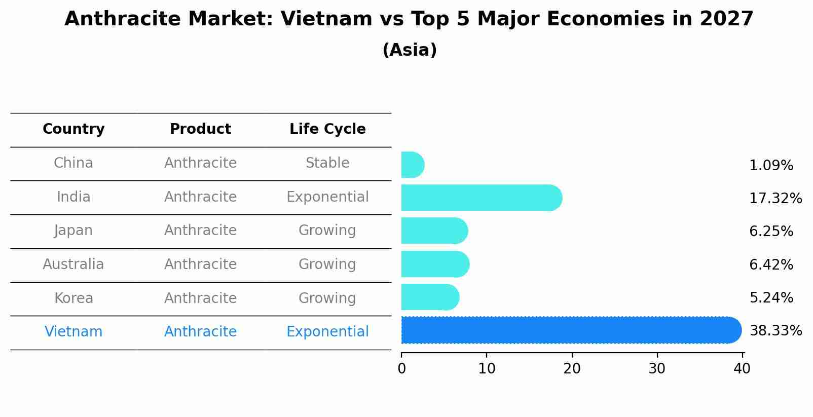 Anthracite Market: Vietnam vs Top 5 Major Economies in 2027 (Asia)