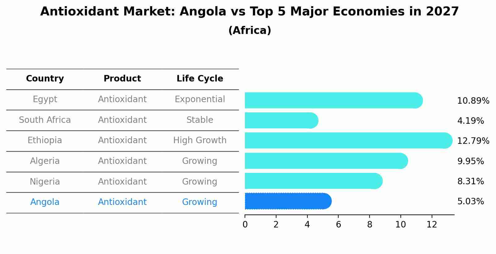 Antioxidant Market: Angola vs Top 5 Major Economies in 2027 (Africa)