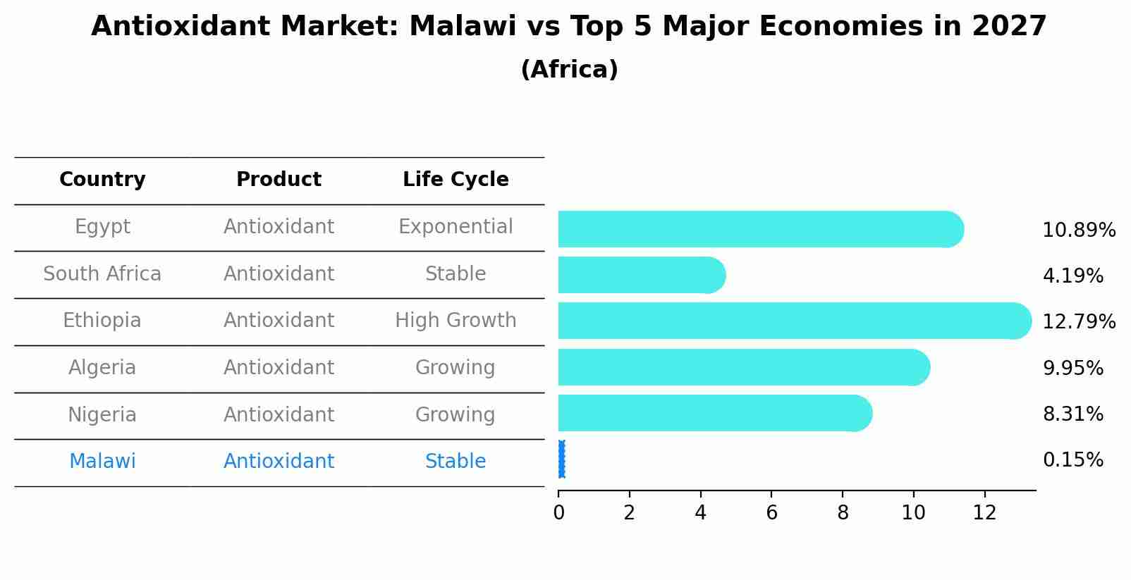 Antioxidant Market: Malawi vs Top 5 Major Economies in 2027 (Africa)