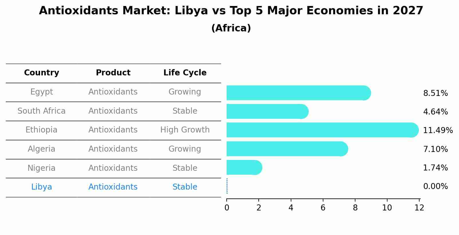 Antioxidants Market: Libya vs Top 5 Major Economies in 2027 (Africa)