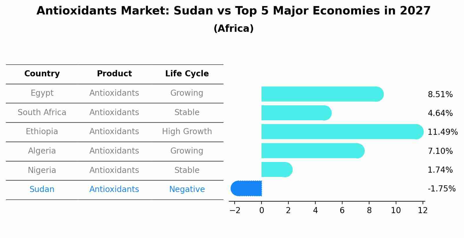 Antioxidants Market: Sudan vs Top 5 Major Economies in 2027 (Africa)