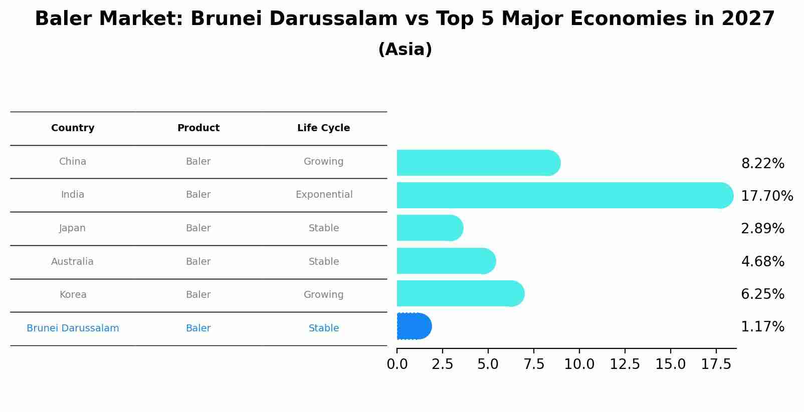 Baler Market: Brunei Darussalam vs Top 5 Major Economies in 2027 (Asia)