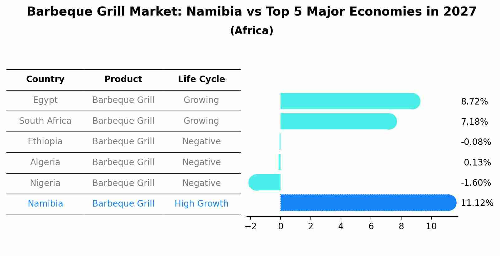 Barbeque Grill Market: Namibia vs Top 5 Major Economies in 2027 (Africa)