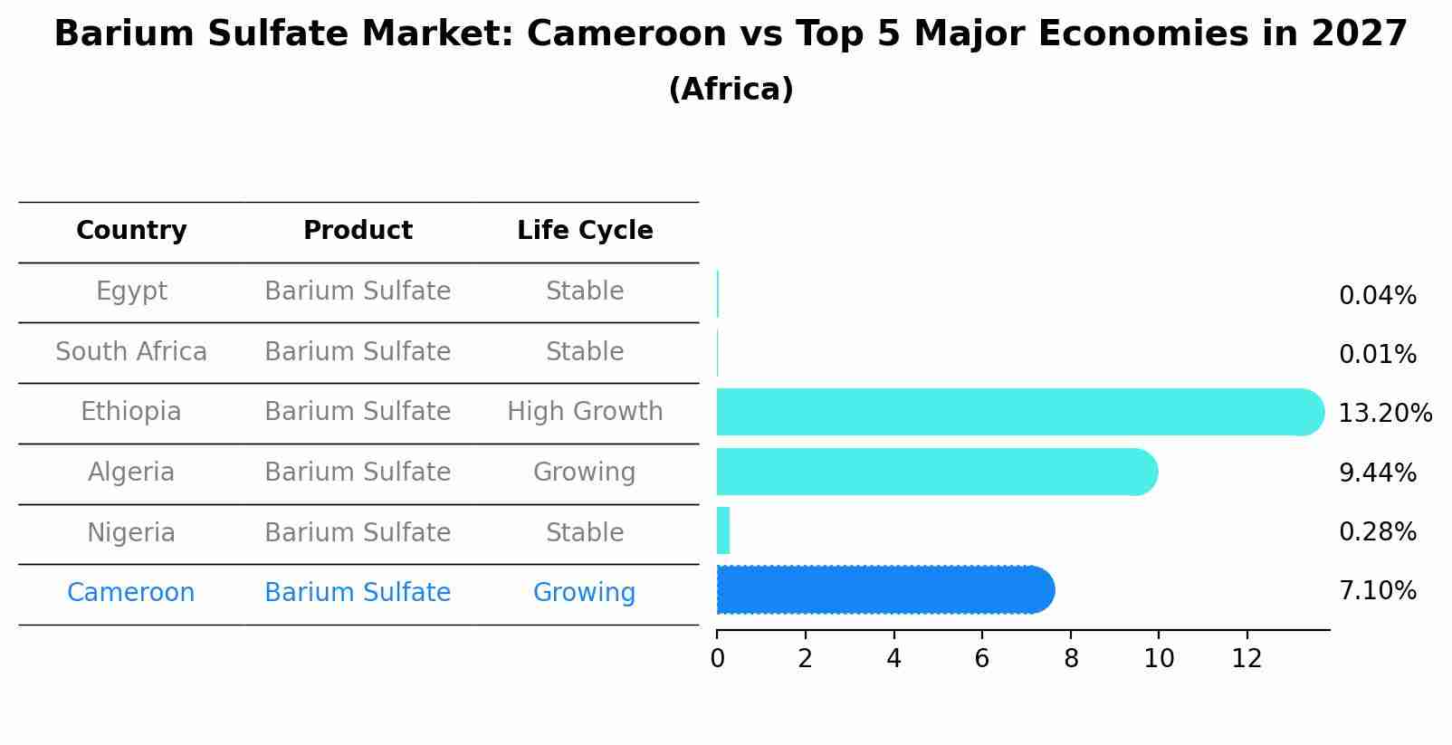 Barium Sulfate Market: Cameroon vs Top 5 Major Economies in 2027 (Africa)
