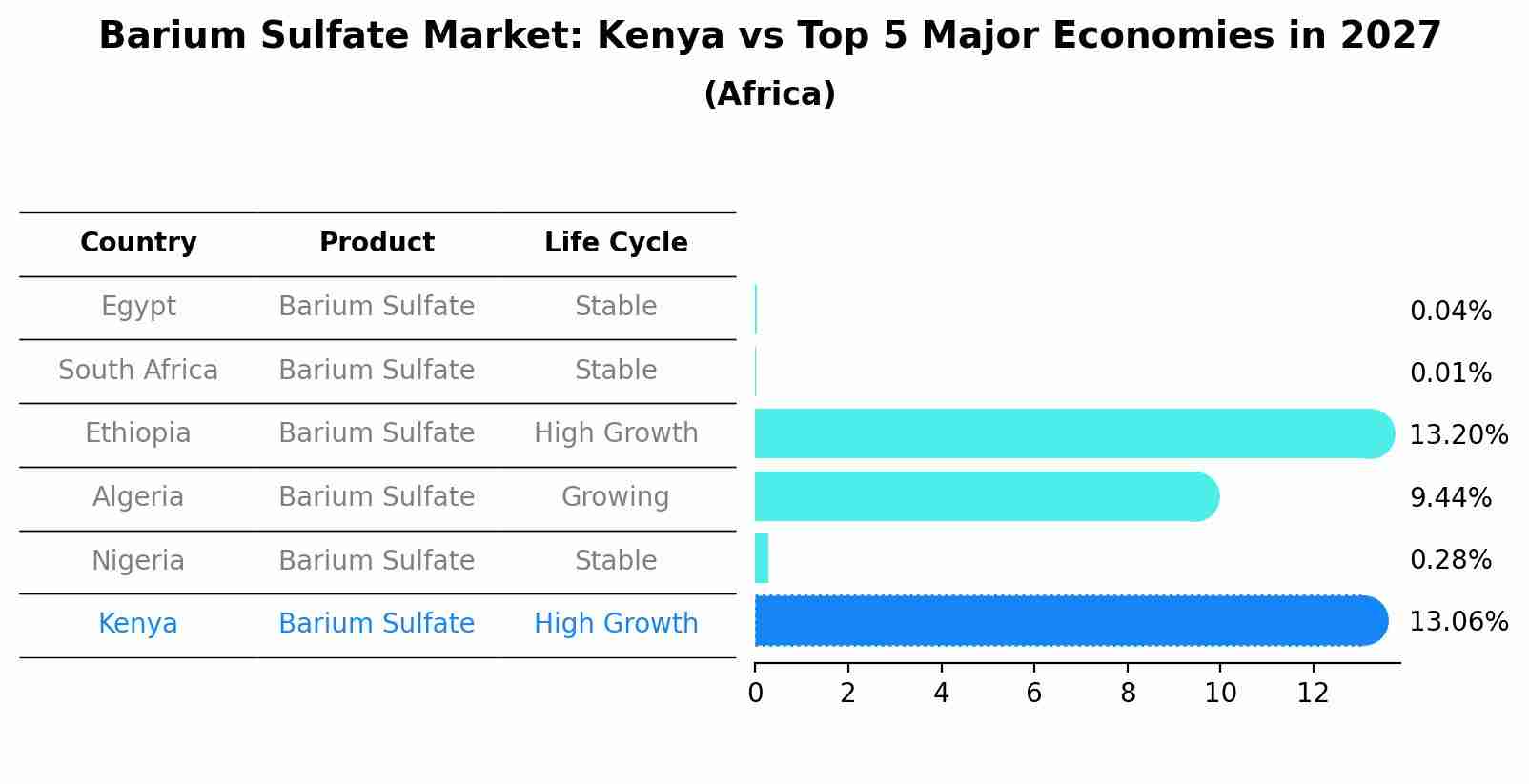 Barium Sulfate Market: Kenya vs Top 5 Major Economies in 2027 (Africa)