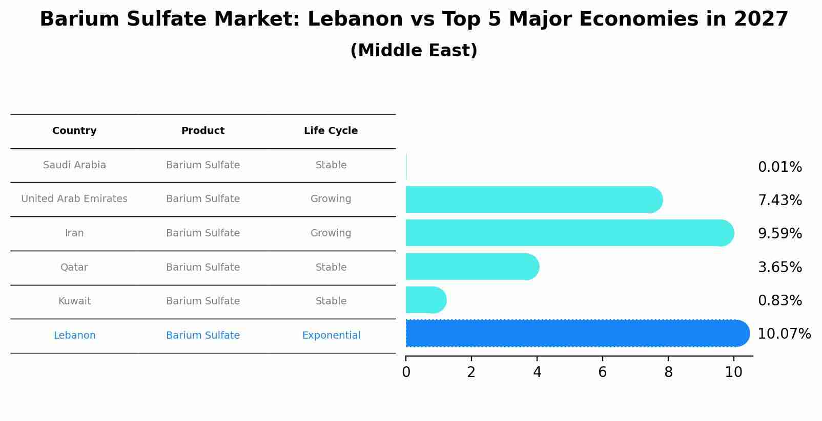 Barium Sulfate Market: Lebanon vs Top 5 Major Economies in 2027 (Middle East)