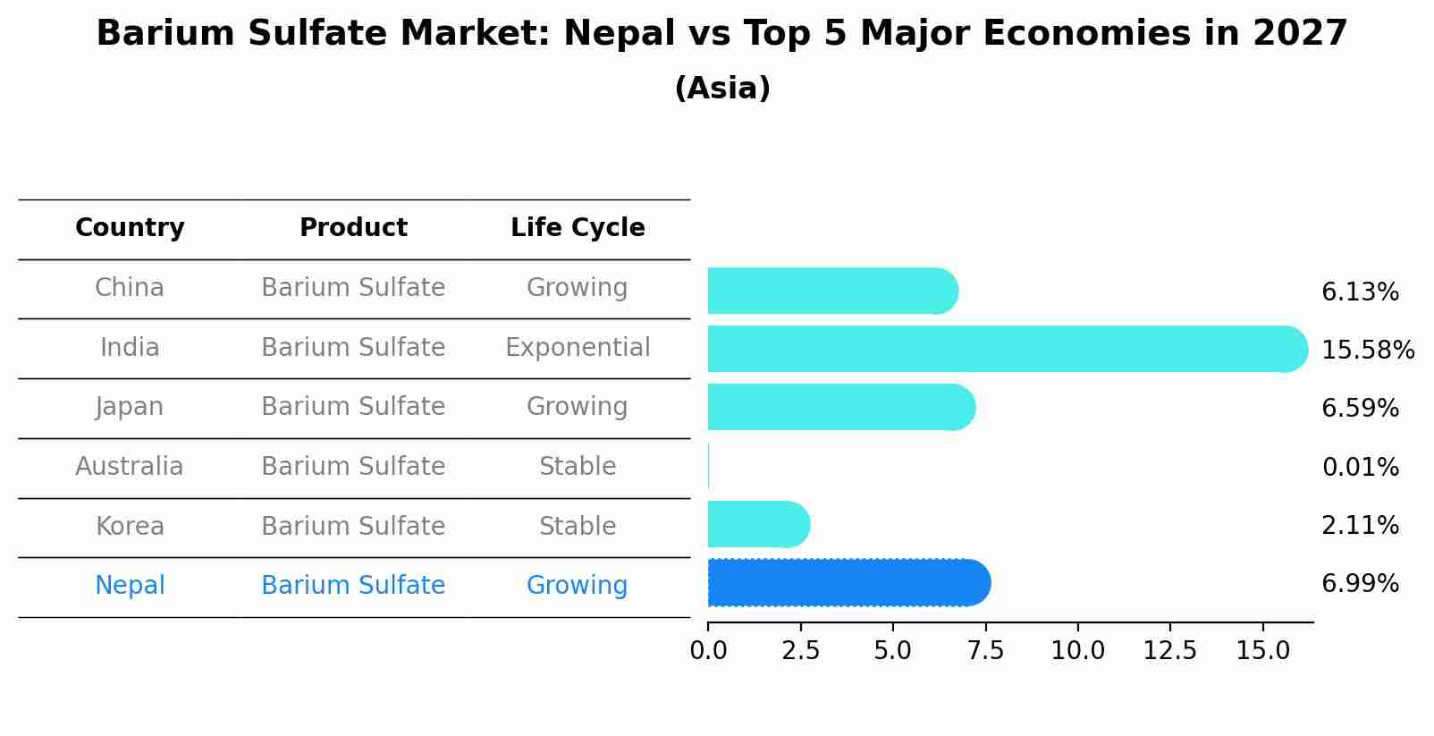 Barium Sulfate Market: Nepal vs Top 5 Major Economies in 2027 (Asia)