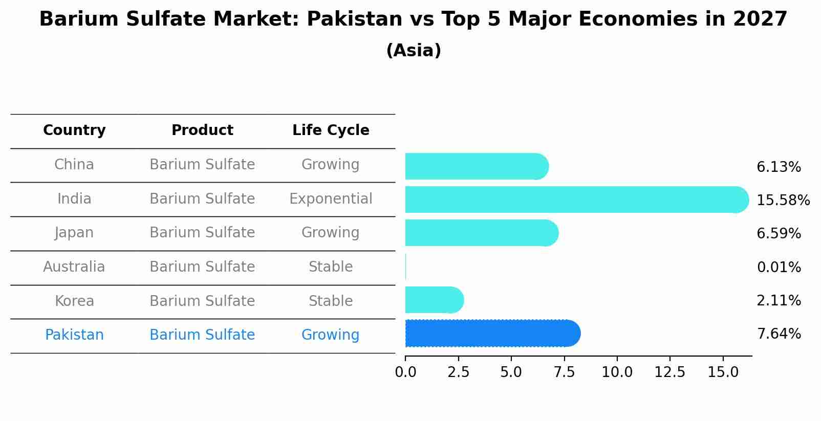 Barium Sulfate Market: Pakistan vs Top 5 Major Economies in 2027 (Asia)