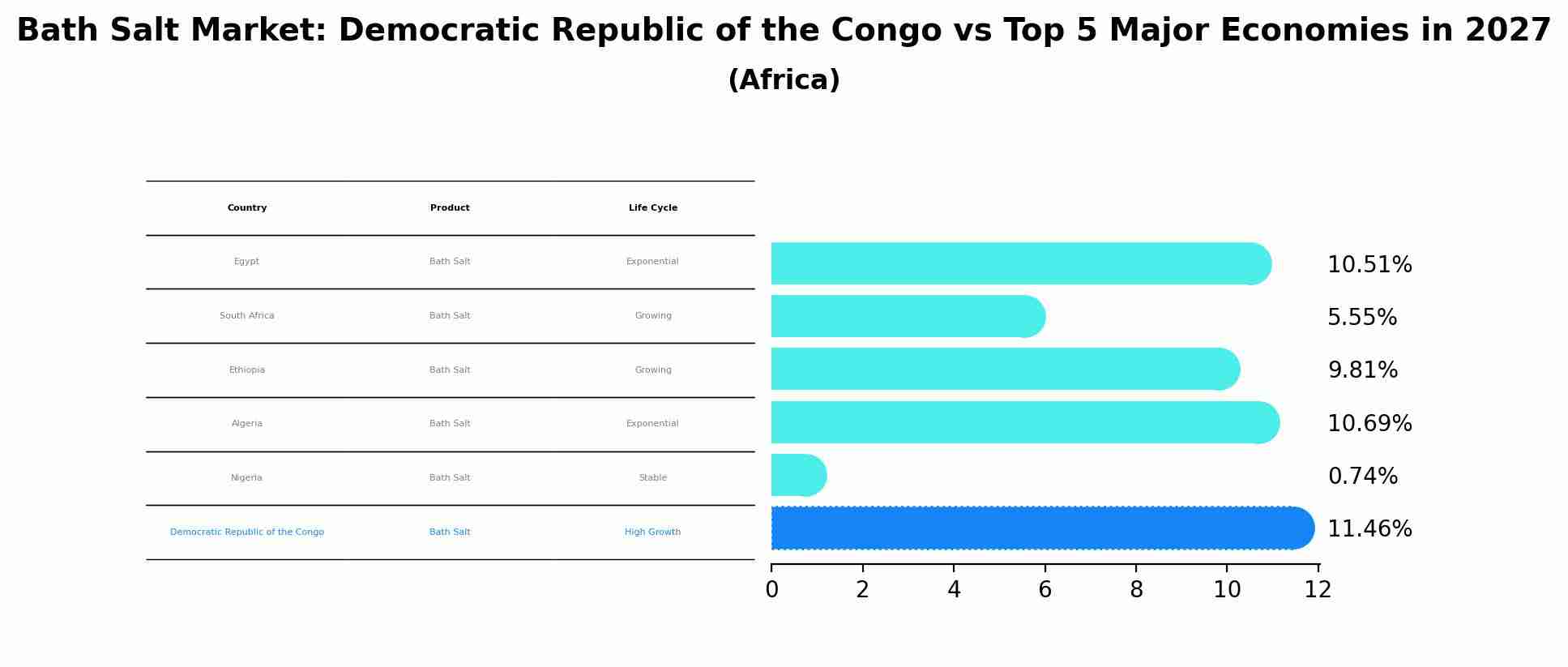 Bath Salt Market: Democratic Republic of the Congo vs Top 5 Major Economies in 2027 (Africa)