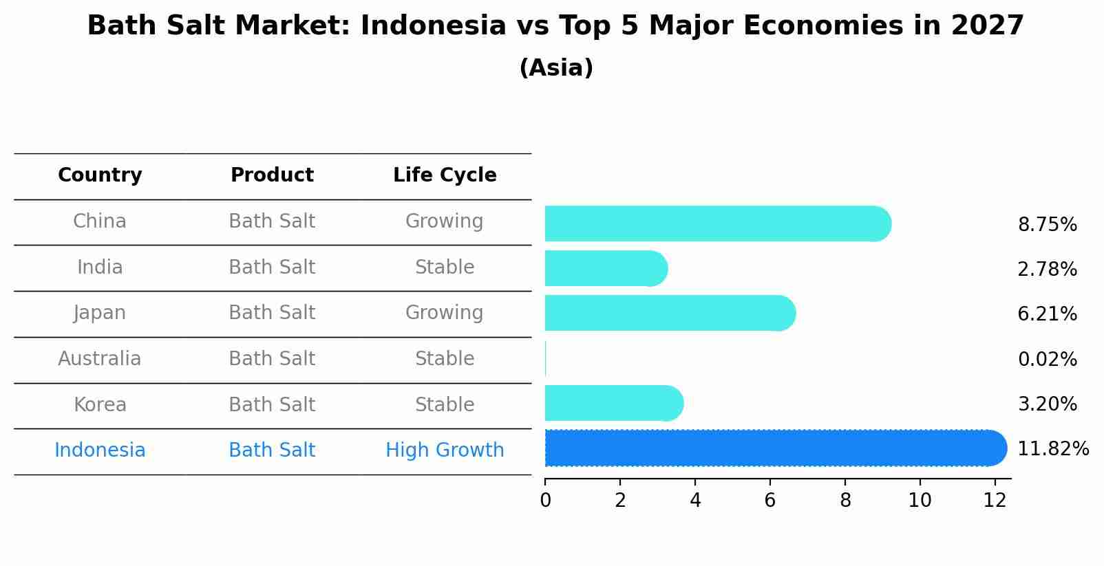 Bath Salt Market: Indonesia vs Top 5 Major Economies in 2027 (Asia)