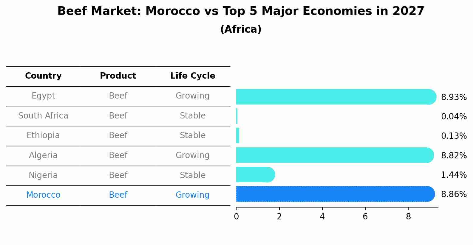 Beef Market: Morocco vs Top 5 Major Economies in 2027 (Africa)